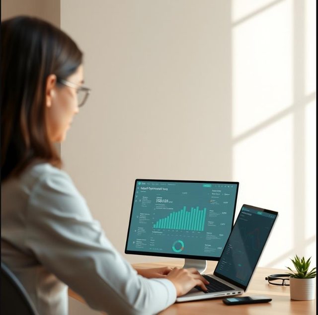 AI visibility dashboard showing improved score trend on screen